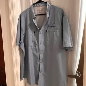 The American outdoorsman Indian River blue fishing shirt button down size xxl